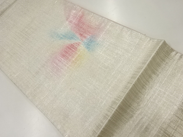 JAPANESE KIMONO / ANTIQUE FUKURO OBI / SILK / FLOWER / ARTIST WORK